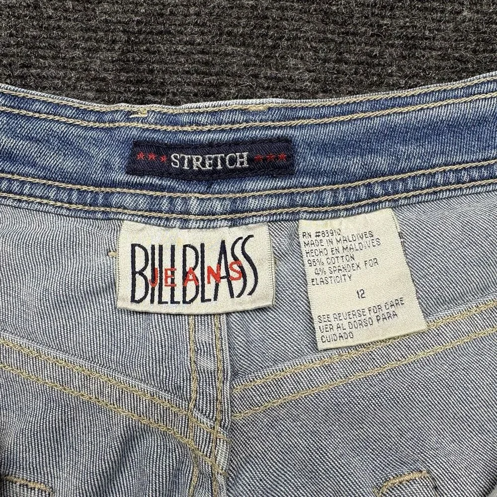 Bill Blass Sz 12 Tapered High Rise Mom Jeans Dark Wash Denim 30 Inseam VTG
